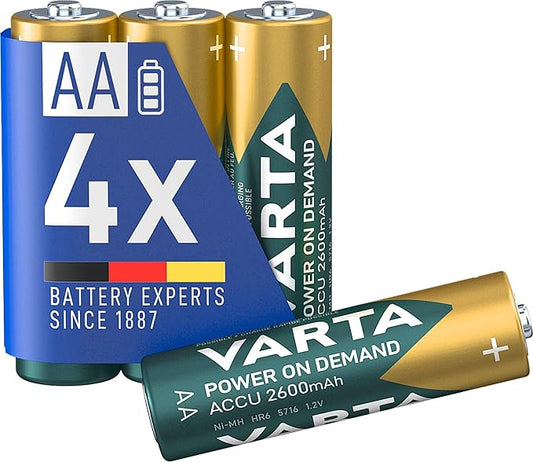 Nein Auslaufartikel (Produktion durch VARTA AA Akkus wiederaufladbar 4er Pack 2600 mAh Ni-MH ohne Memory Effekt vorgeladen sofort einsatzbereit
