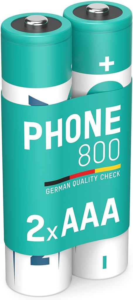 Ansmann NiMH Akku Micro AAA 800 mAh 1,2 V wiederaufladbar, geringe Selbstentladung, 2er-Pack für DECT-Telefone & Babyphones – 2009
