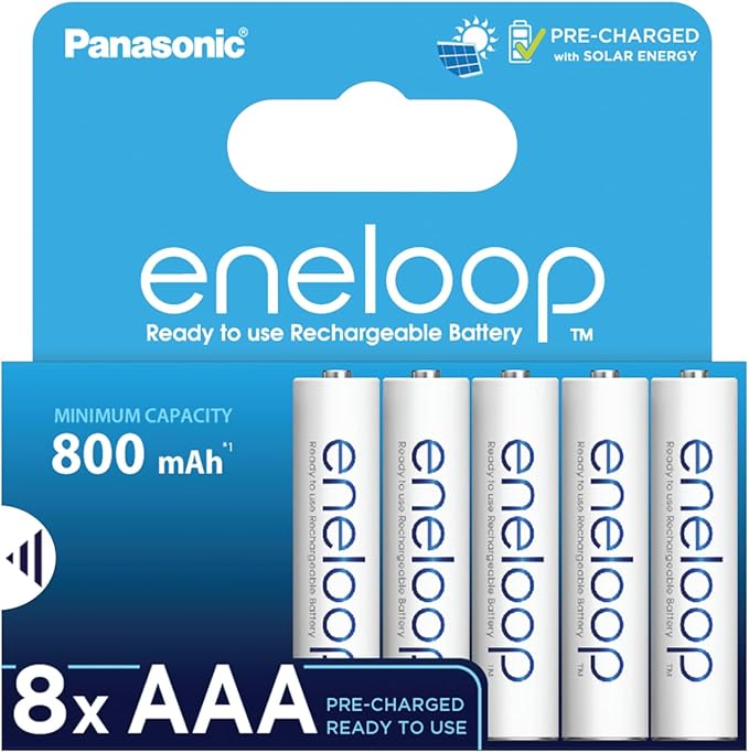 Panasonic eneloop AAA Micro Akku 8er-Pack, 800 mAh, 2000x wiederaufladbar, Ready-to-use – 4MCDE